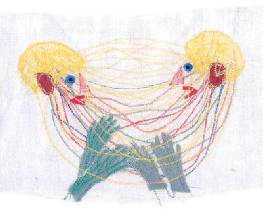 Die Zeichnung zeigt die Verbindung zweier Menschen