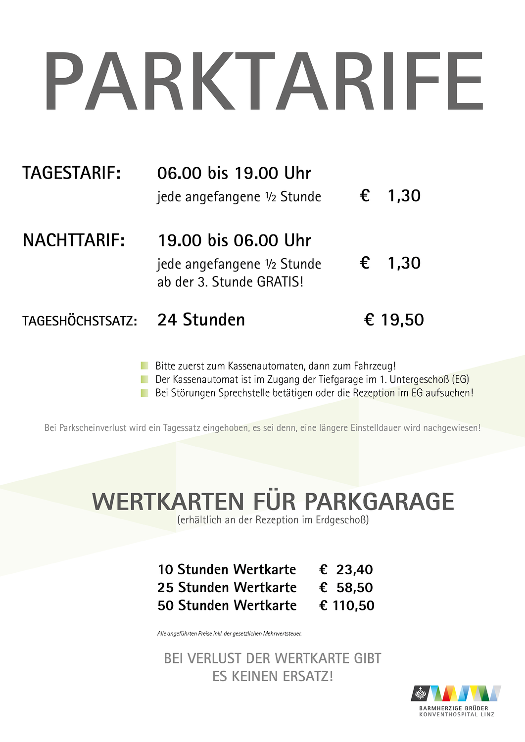 Parken Patienten Besucher / Barmherzige Brüder Linz Parktarife im Krankenhaus