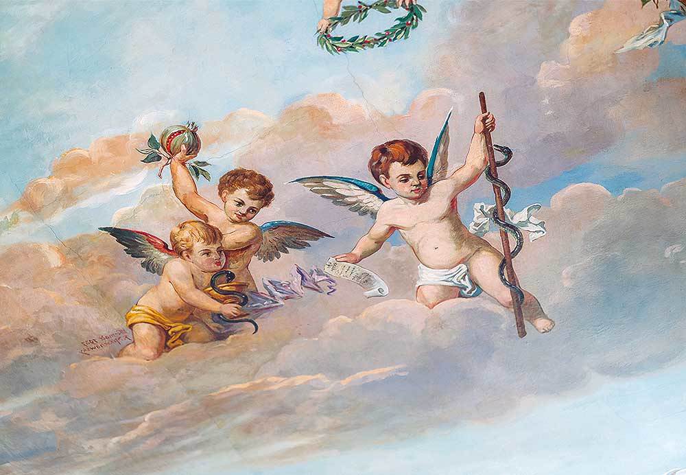 Deckenmalerei in der Apotheke