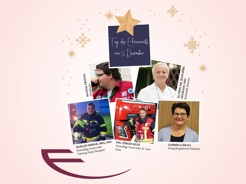 Sechs Mitarbeitende, die ehrenamtlich tätig sind