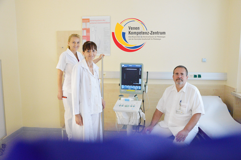 Venen-Zentrum EKH / EKH Chirurgie-Team der Venen-Ambulanz: EOA Dr. Christiane Dreschl, MBA (2.v.l.), OA Dr. Pero Zanchi und FÄ Dr. Maria Greiner