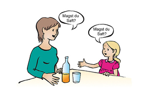 Die Illustration zeigt eine Mutter und ein Mädchen.