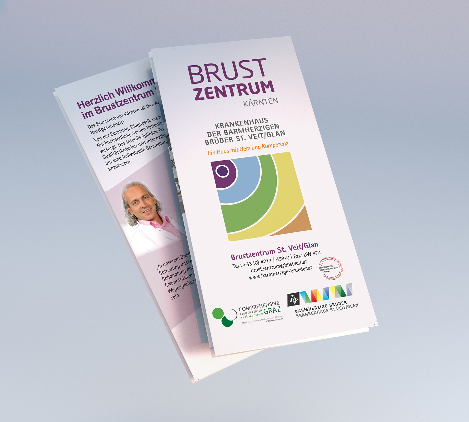 Floating Folded Trifold Brochure Mockup