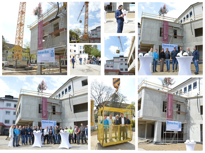 Gleichenfeier Elisabethinen-Krankenhaus / EKH Meilenstein erreicht - Collage