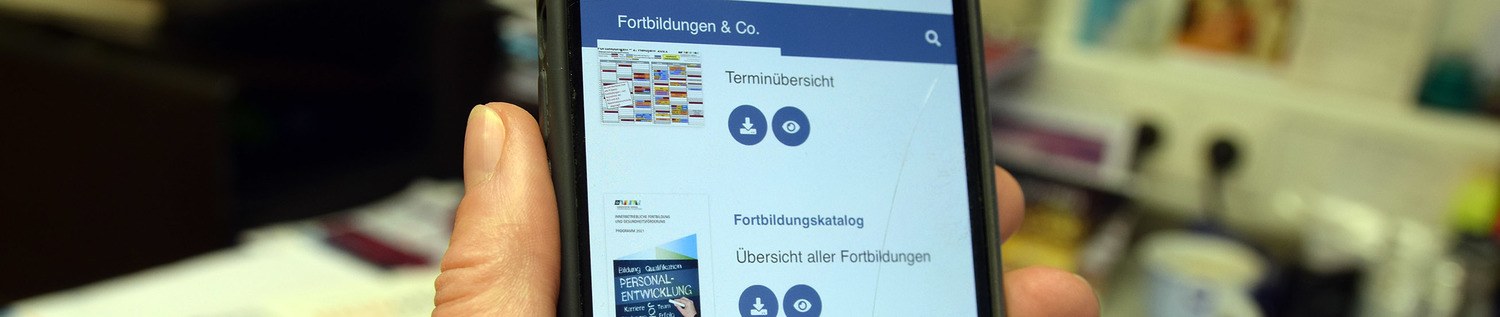 Fortbildungskatalog in der Mitarbeiter-App