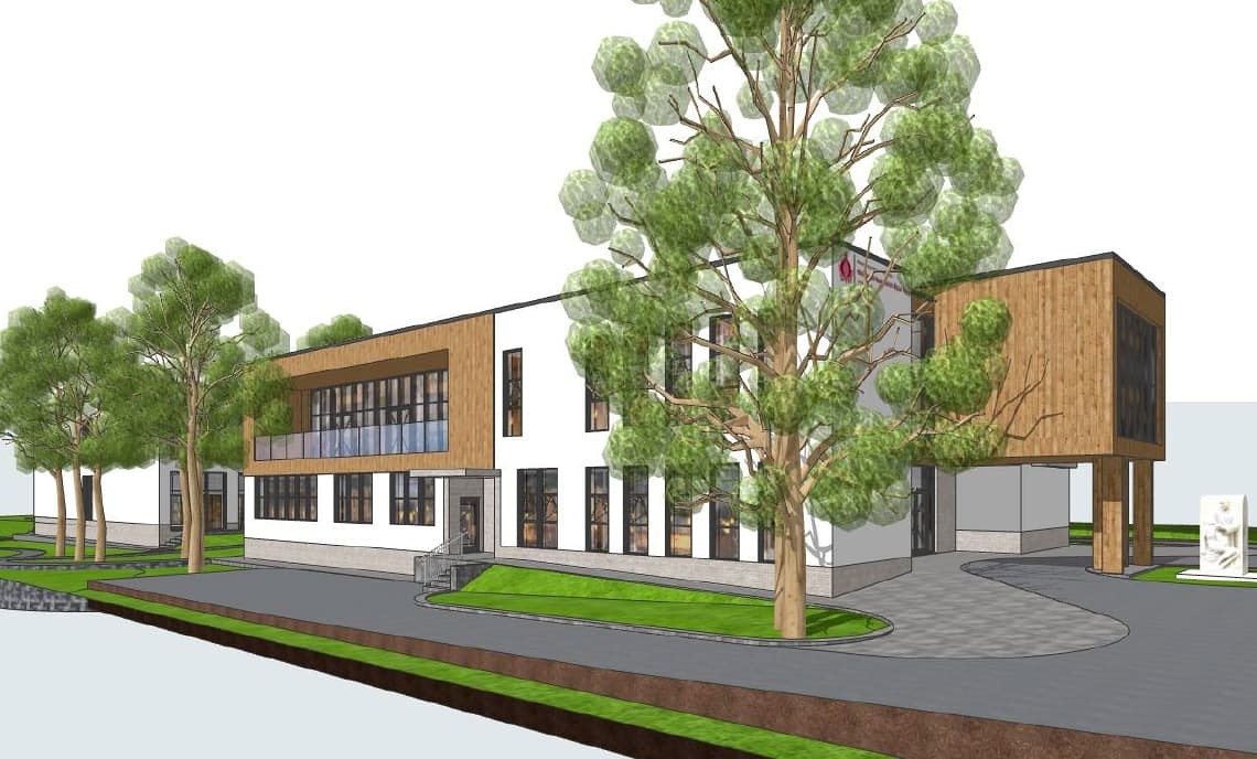 Das Bild zeigt eine Planskizze des Hilfsprojektes in der Ukraine.