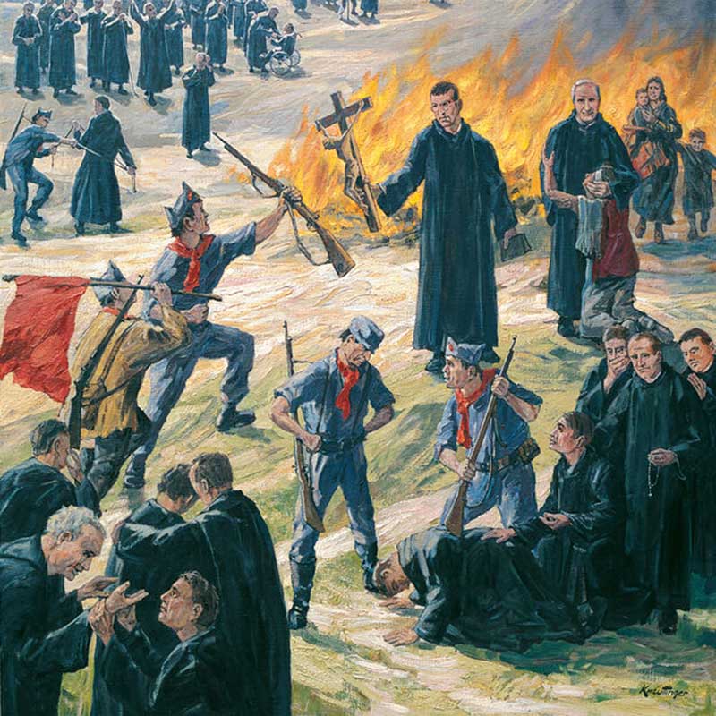 Das Bild zeigt ein Gemälde der spanischen Märtyrer des Ordens der BArmherzigen Brüder.